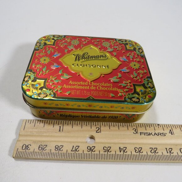 Mini Embossed Whitman's Metal Candy Tin Container 1920's reproduction colorful - Picture 11 of 11